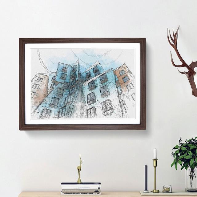 Architecture Sketch Vol.22 in Abstract - Picture Frame Graphic Art Print East Urban Home Size: 48cm H x 65cm W x 2cm D, Frame Option: Walnut Framed on Productcaster.