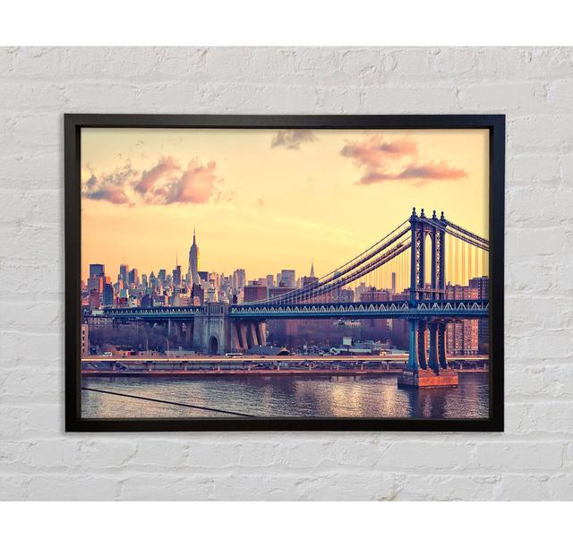 Bay Bridge New York Framed Print Bright Star Size: 100cm H x 141.4cm W on Productcaster.