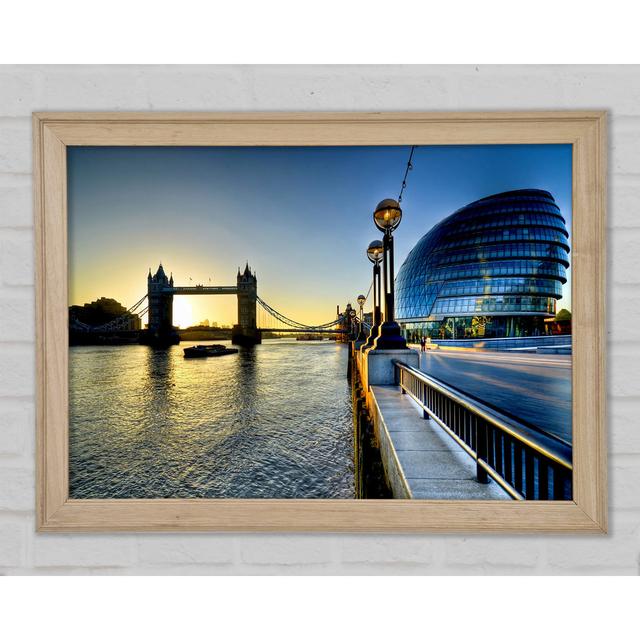 London Tower Bridge Sunset - Single Picture Frame Art Prints Brayden Studio Size: 84.1cm H x 118.9cm W x 1.5cm D on Productcaster.