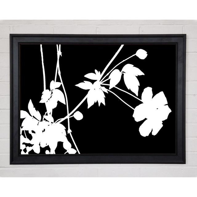 Garden Delight White On Black Framed Print Rosalind Wheeler Size: 42cm H x 59.7cm W on Productcaster.