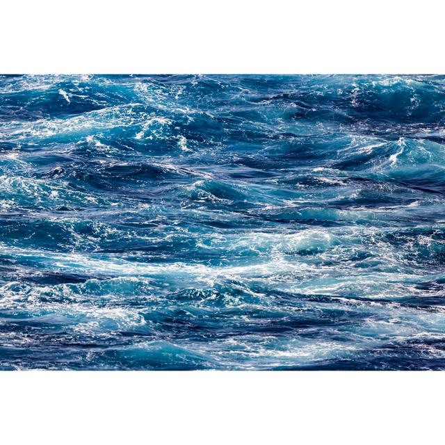 Blue deep sea foaming water background House of Hampton Size: 51cm H x 76cm W on Productcaster.