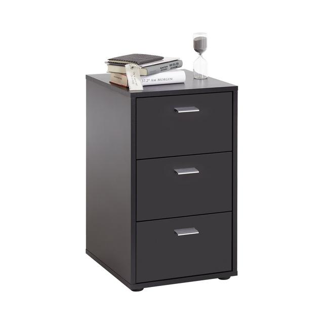 3 Drawer Bedside Table Symple Stuff Colour: Black on Productcaster.