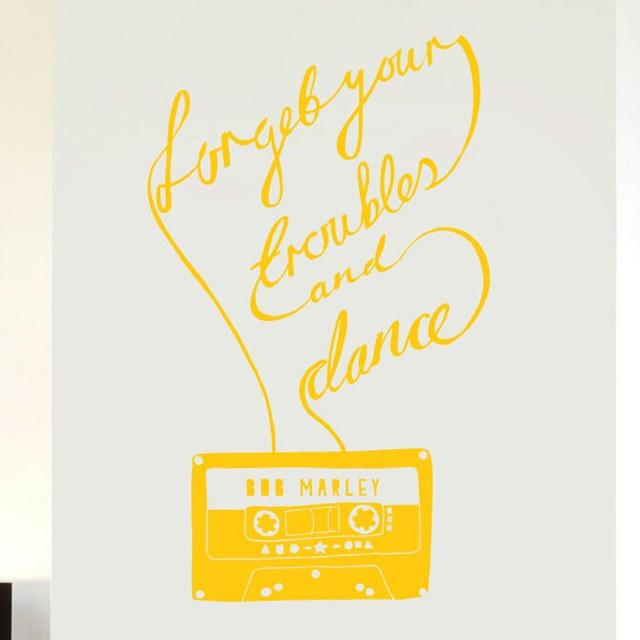 Bob Marley Forgot Your Troubles And Dance Wall Sticker East Urban Home Colour: Dark Yellow on Productcaster.