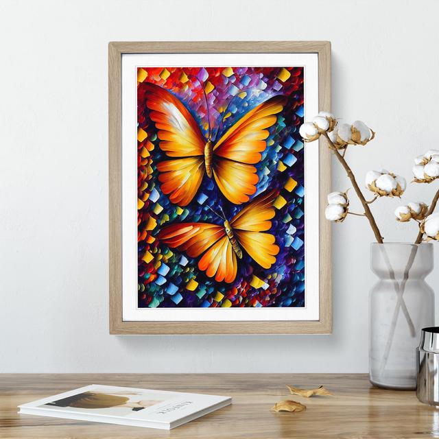 Pair Of Butterflies No.1 - Single Picture Frame Print Brambly Cottage Frame Colour: Oak, Size: 34cm H x 25cm W on Productcaster.