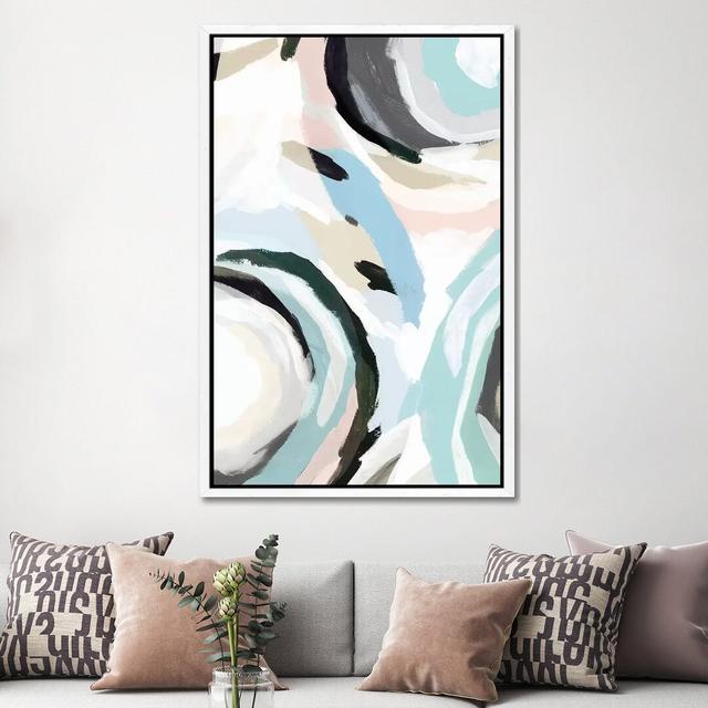 Blue Galore I by Isabelle Z - Graphic Art Print on Canvas Ebern Designs Format: White Framed, Size: 152.4cm H x 101.6cm W x 3.81cm D on Productcaster.