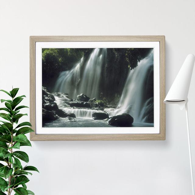 Striking Waterfall - Picture Frame Photograph Alpen Home Frame Colour: Oak, Size: 46cm H x 64cm W x 2cm D on Productcaster.