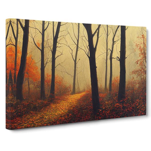 Handsome Autumn Forest - Wrapped Canvas Graphic Art Alpen Home Size: 40cm H x 60cm W x 3cm D on Productcaster.