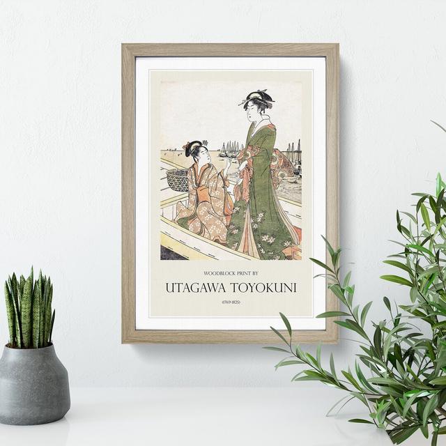 Women in a Boat Print by Utagawa Toyokuni - Picture Frame Painting East Urban Home Frame Option: Oak, Size: 36cm H x 27cm W x 2cm D on Productcaster.