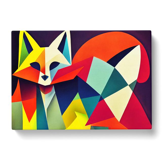 Unique Abstract Fox - Wrapped Canvas Graphic Art Alpen Home Size: 50cm H x 76cm W x 3cm D on Productcaster.