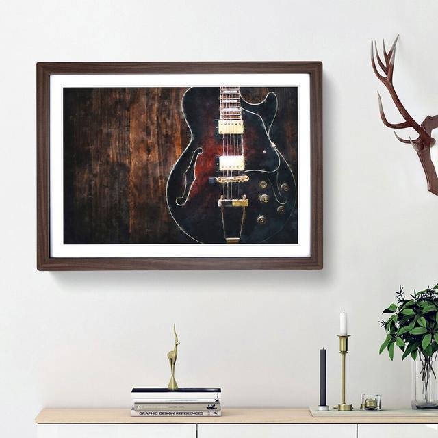 Wooden Electric Guitar - Picture Frame Painting Print East Urban Home Frame Option: Walnut Framed, Size: 62cm H x 87cm W x 2cm D on Productcaster.