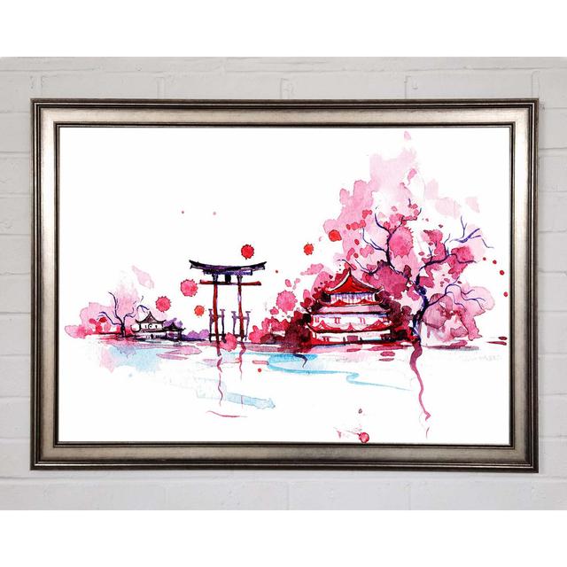 Pink Chinese Village Framed Print Ophelia & Co. Size: 59.7cm H x 84.1cm W on Productcaster.