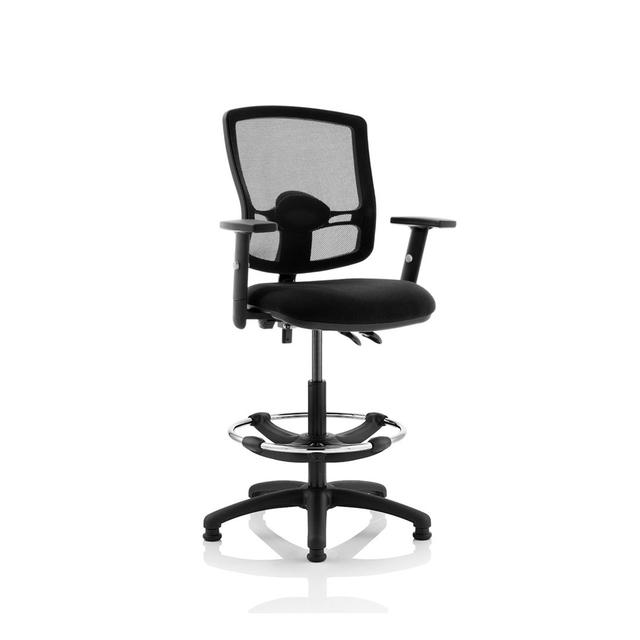 Eclipse Mesh Draughtsman Chair Inbox Zero Upholstery Colour: Black on Productcaster.