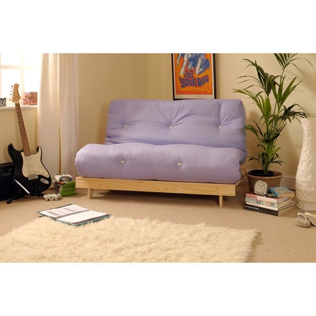 Arlete 2 Seater Futon Sofa Latitude Run Size: 76cm H x 135cm W x 78cm D, Upholstery Colour: Lilac on Productcaster.