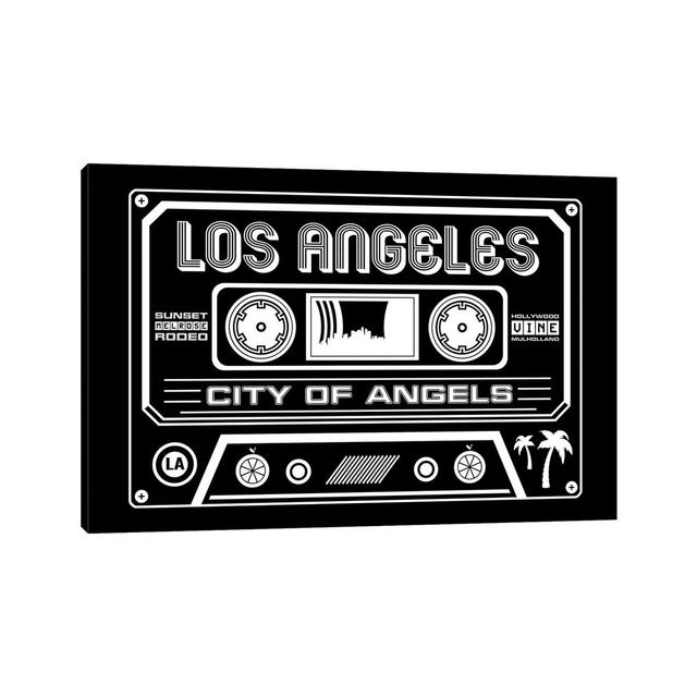 Los Angeles Cassette, Dark Background by Benton Park Prints - Graphic Art Print on Canvas Corrigan Studio Format: Wrapped Canvas, Size: 45.72cm H x 66 on Productcaster.