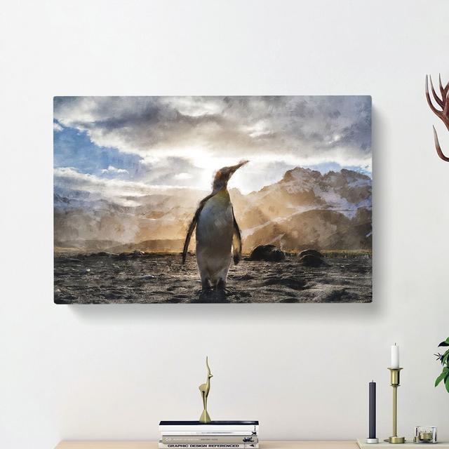 King Penguin - Wrapped Canvas Painting Print East Urban Home Size: 50cm H x 76cm W x 3cm D on Productcaster.