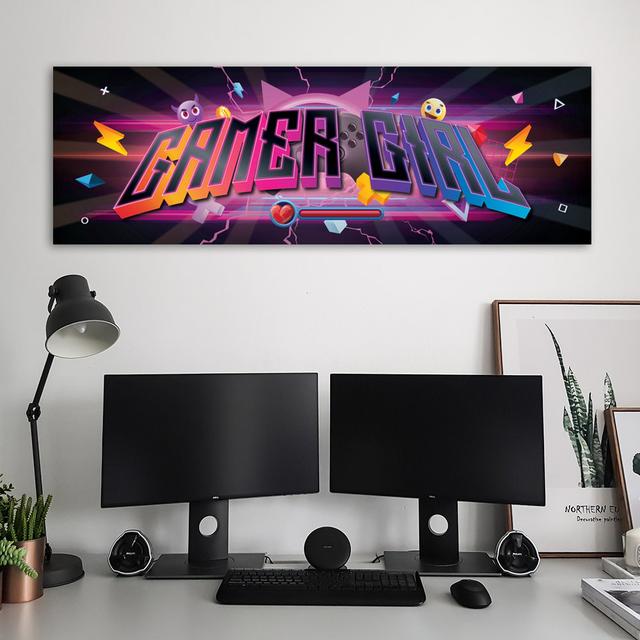 Gaming Zone Inscription - Wrapped Canvas Art Prints Happy Larry on Productcaster.