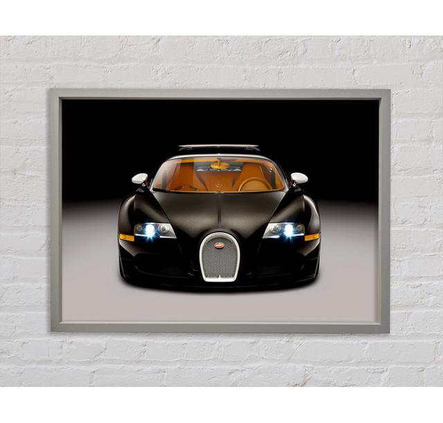 Bugatti Veyron Schwarz - Einzelner Bilderrahmen Kunstdrucke auf Leinwand Bright Star Größe: 100 cm H x 141,4 cm B x 3,3 cm T on Productcaster.