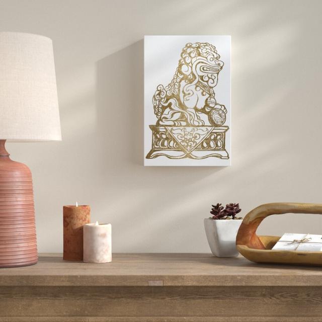 Foo Dog Gold II by Julianne Taylor - Wrapped Canvas Graphic Art Print East Urban Home Size: 152cm H x 102cm W x 5cm D on Productcaster.