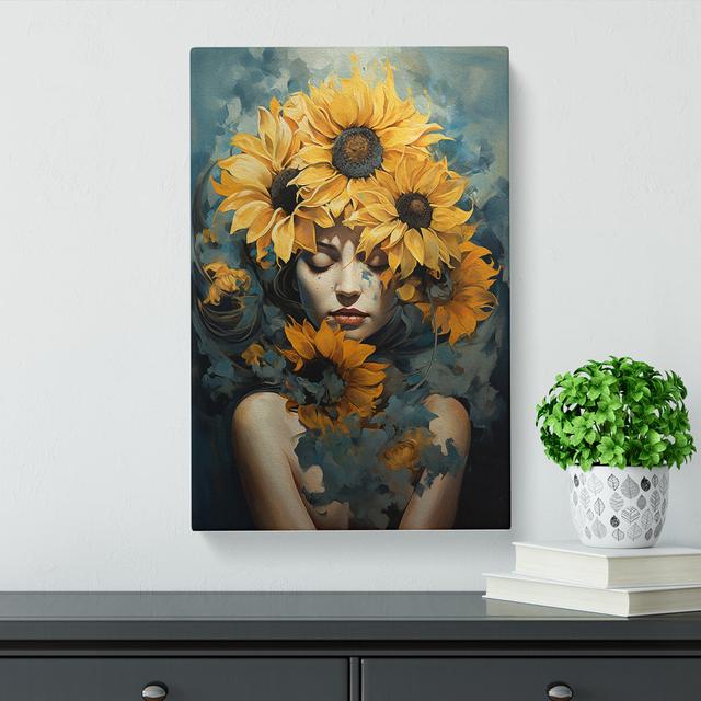 Sunflower Contemporary - No Frame Print Brambly Cottage Size: 60cm H x 40cm W x 3cm D on Productcaster.