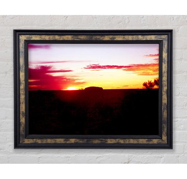 Ayres Rock At Dusk - Single Picture Frame Art Prints Bright Star Size: 84.1cm H x 142.2cm W x 8 cm D on Productcaster.