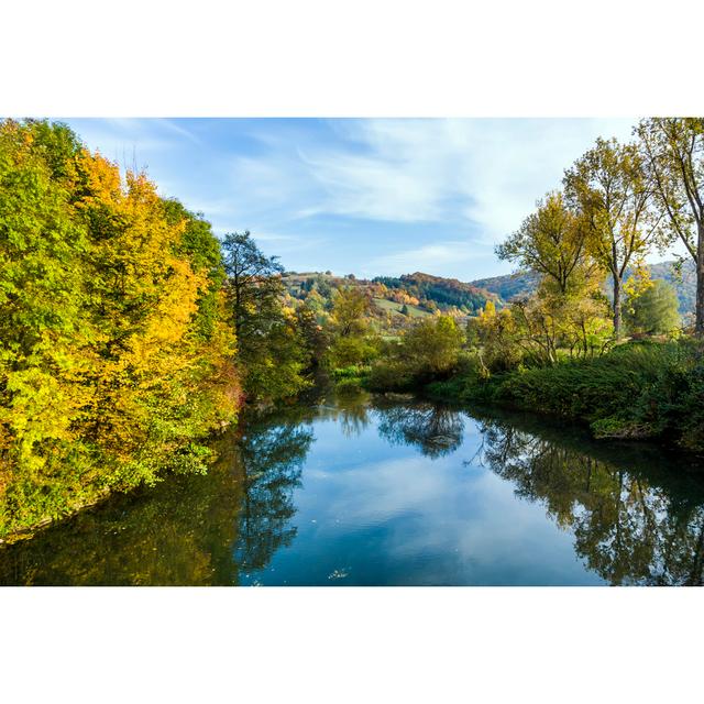 Altmuehl Valley With River by Meinzahn - Wrapped Canvas Print Alpen Home Size: 61cm H x 91cm W x 3.8cm D on Productcaster.