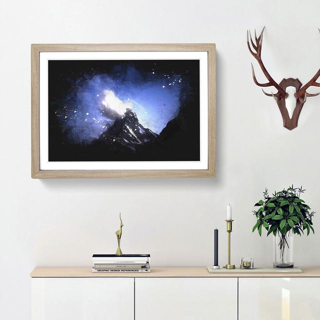 Matterhorn Mountain In Switzerland Paint Splash - Picture Frame Graphic Art East Urban Home Size: 45cm H x 63cm W x 2cm D, Frame Option: Oak Framed on Productcaster.