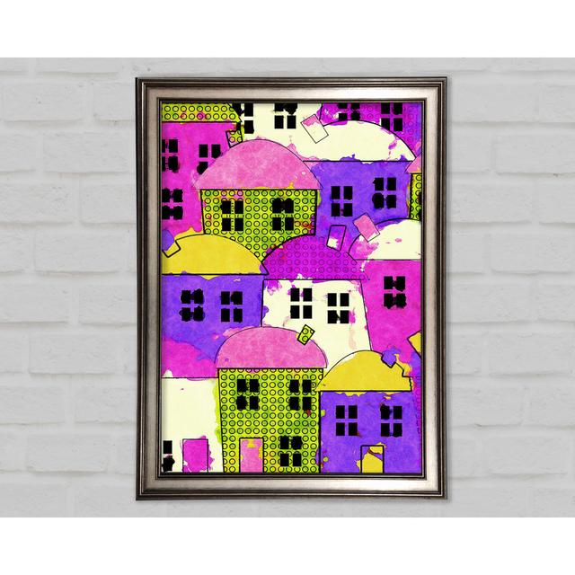 Colourful Town Houses Framed Print Ophelia & Co. Size: 59.7cm H x 84.1cm W on Productcaster.