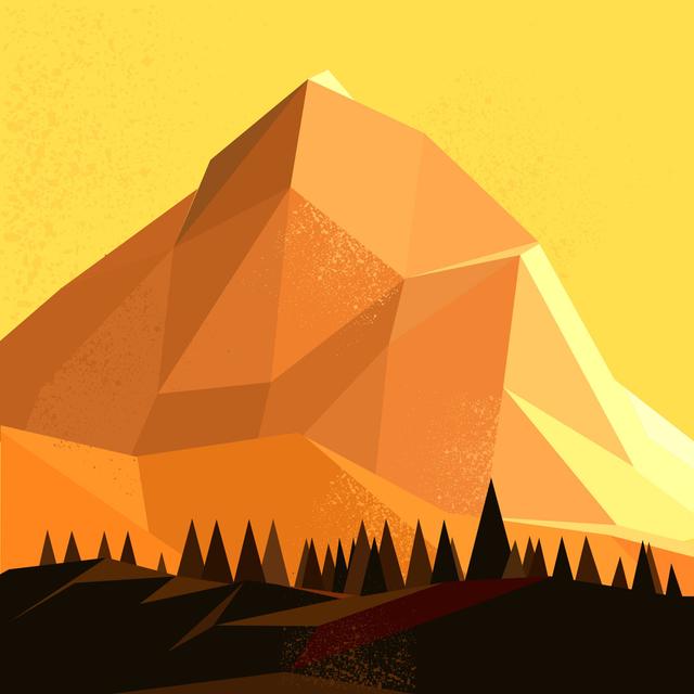 Low Poly Vector Mountain by Solarseven - Wrapped Canvas Print Alpen Home Size: 91cm H x 91cm W on Productcaster.