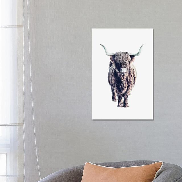 Highland Cattle Colin White by Monika Strigel - Wrapped Canvas Graphic Art Natur Pur Size: 66.04cm H x 45.72cm Wx 3.81cm D on Productcaster.