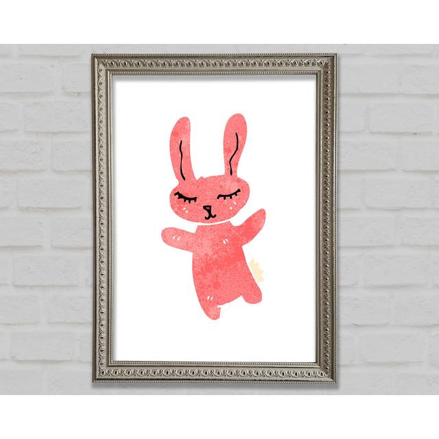 Pink Bunny Hug Framed Print Happy Larry Size: 29.7cm H x 21cm W x 3cm D on Productcaster.