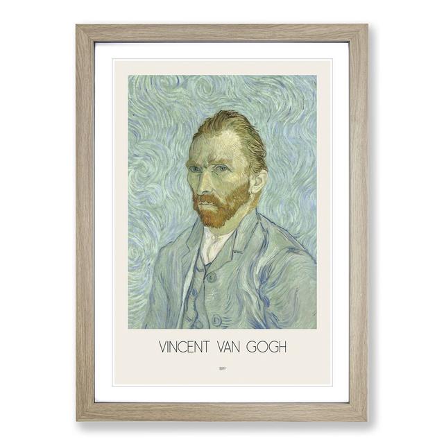 Self Portrait with Border by Vincent Van Gogh - Picture Frame Painting East Urban Home Frame Option: Oak Framed, Size: 36cm H x 27cm W x 2cm D on Productcaster.