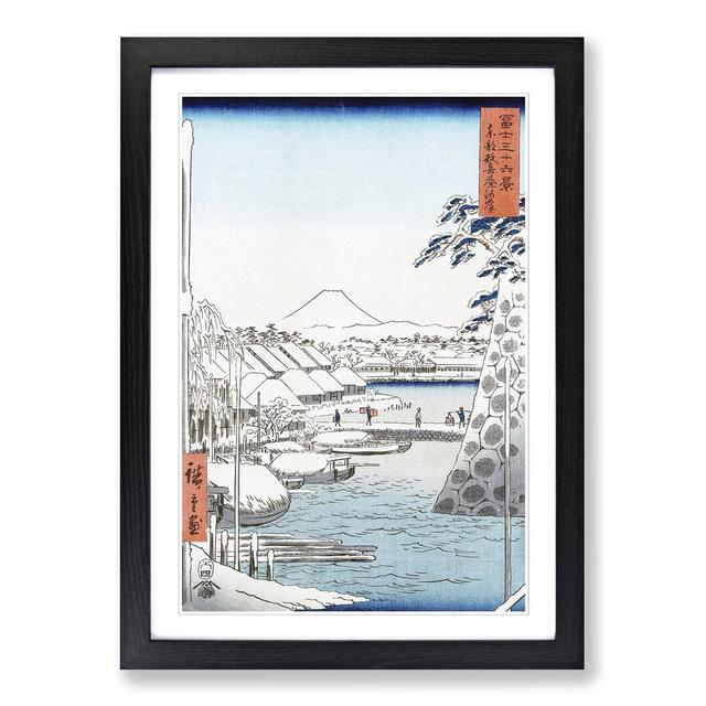 Riverbank at Sukiya in Edo by Utagawa Hiroshige - Picture Frame Painting Print East Urban Home Frame Option: Black Framed, Size: 36cm H x 27cm W x 2cm on Productcaster.