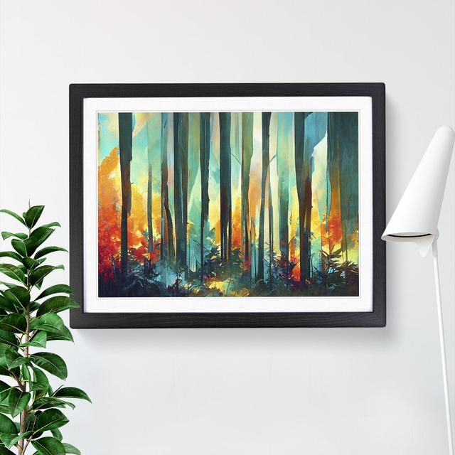 Captivating Abstract Forest Vol.3 - Single Picture Frame Painting Alpen Home Format: Black, Size: 46cm H x 64cm W x 2cm D on Productcaster.