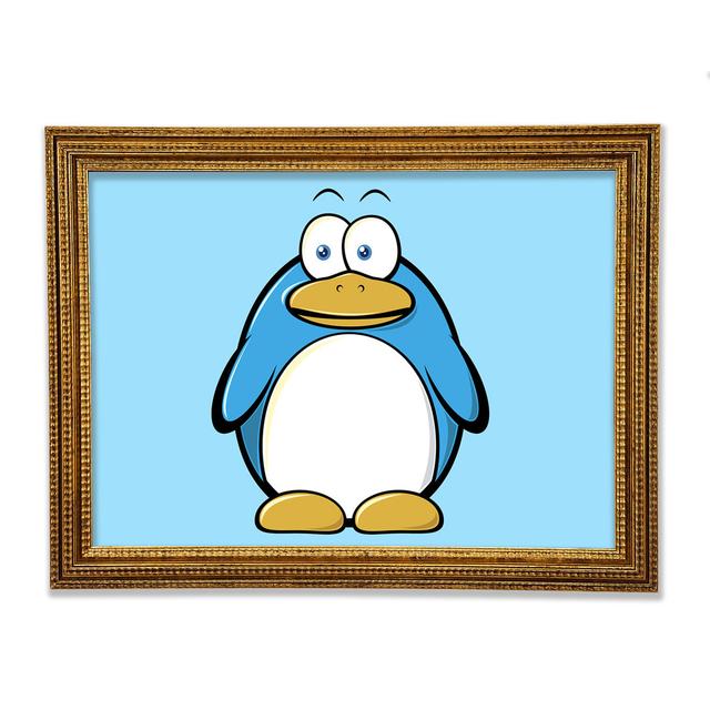 Funny Penquin Standing White - Single Picture Frame Art Prints Bright Star Size: 84.1cm H x 118.9cm W x 3cm D, Colour: Blue on Productcaster.