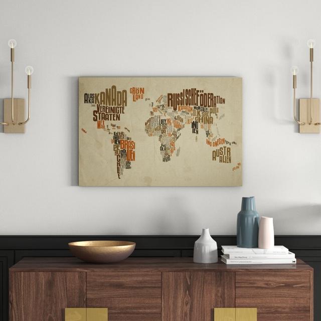 Leinwandbild Map of the World East Urban Home Größe: 40 cm x 60 cm on Productcaster.