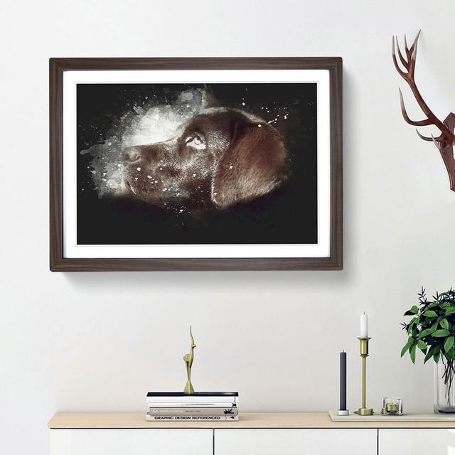 Chocolate Labrador Portrait - Picture Frame Graphic Art Print East Urban Home Size: 45cm H x 63cm W x 2cm D, Frame Option: Walnut Framed on Productcaster.