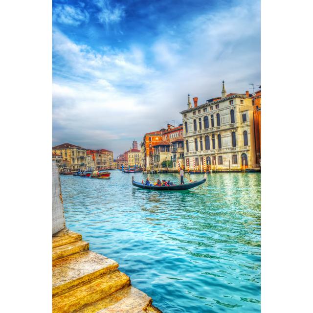 Gondolier and Tourists in Venice Grand Canal by Alkane - Wrapped Canvas Photograph Longshore Tides Size: 46cm H x 30cm W on Productcaster.