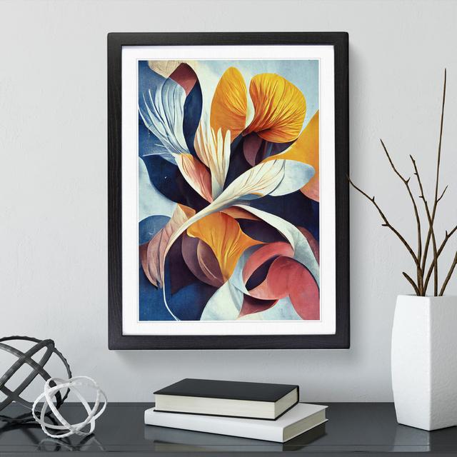 Colourful Abstract Flowers No.3 - Picture Frame Painting Marlow Home Co. Frame Colour: Black, Size: 46cm H x 34cm W x 2cm D on Productcaster.