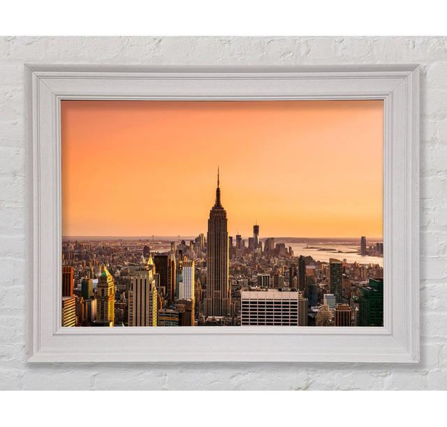 Empire State Building Perfect City Sunrise Framed Print Ebern Designs Size: 59.7cm H x 84.1cm W on Productcaster.