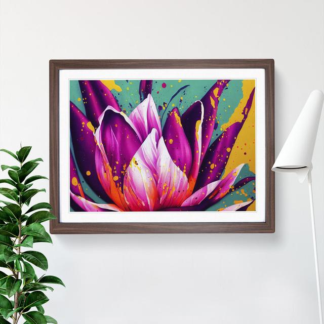 XH1022-9239X Tulip Flower Splash Vol.2 Abstract - Single Picture Frame Print 17 Stories Size: 46cm H x 64cm W x 2cm D, Frame Colour: Walnut Framed on Productcaster.