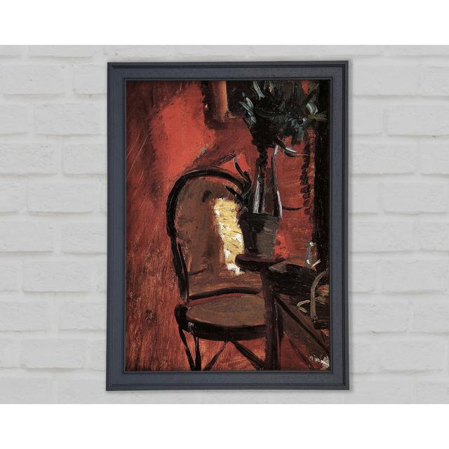 Anna Ancher Chair With A Plant In Front Of Red Wall Framed Print Rosalind Wheeler Size: 29.7cm H x 21cm W x 1.5cm D on Productcaster.