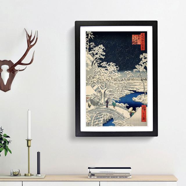 Meguro Drum Bridge and Sunset Hill by Utagawa Hiroshige - Picture Frame Painting Print East Urban Home Frame Option: Black Framed, Size: 48cm H x 36cm on Productcaster.