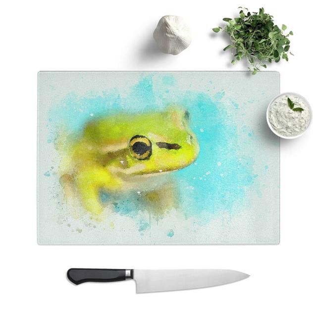 Glass Green Frog in Abstract Chopping Board East Urban Home Size: 28.5 cm W x 20 cm L on Productcaster.