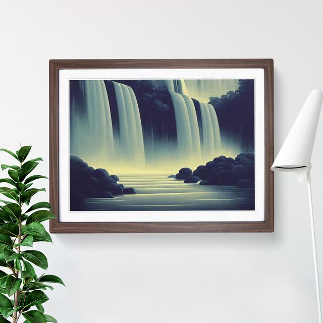 River Waterfall Deco Vol.2 - Single Picture Frame Print Alpen Home Size: 46cm H x 64cm W x 2cm D, Frame Colour: Walnut Framed on Productcaster.