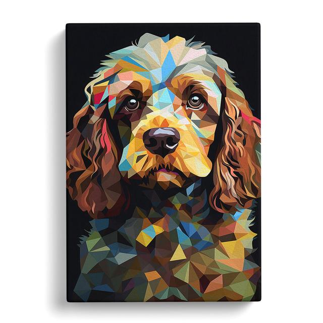 Cockapoo Geometric - Art Prints on Canvas Marlow Home Co. Size: 76cm H x 50cm W x 3cm D on Productcaster.