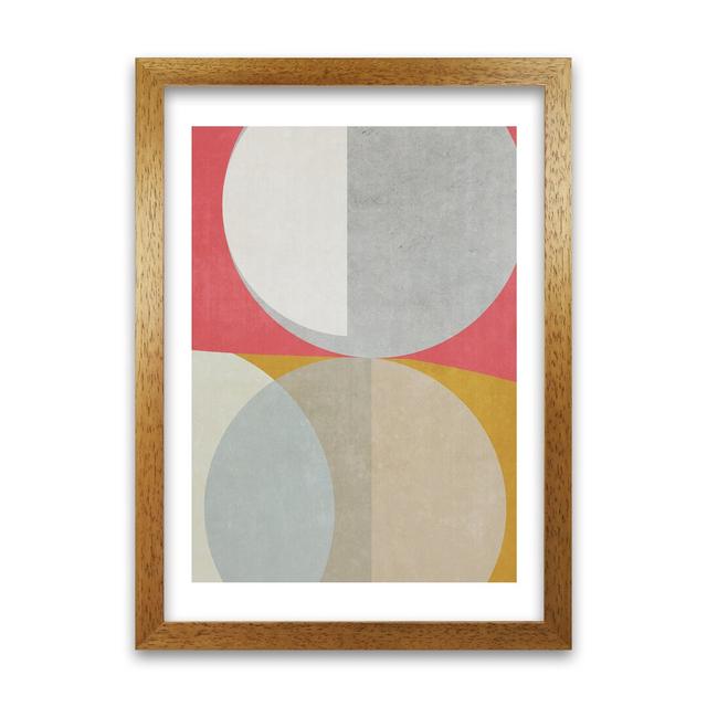 Abstract Colourful Circles Original - Print Norden Home Size: 59cm H x 42cm W x 3cm D, Frame Option: Oak Frame on Productcaster.