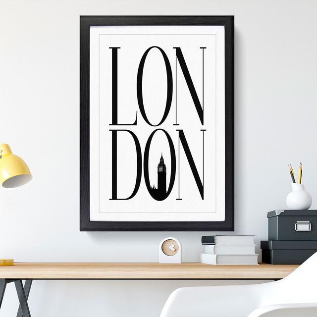 London V2 - Picture Frame Typography East Urban Home Frame Option: Black Framed, Size: 48cm H x 36cm W x 2cm D on Productcaster.