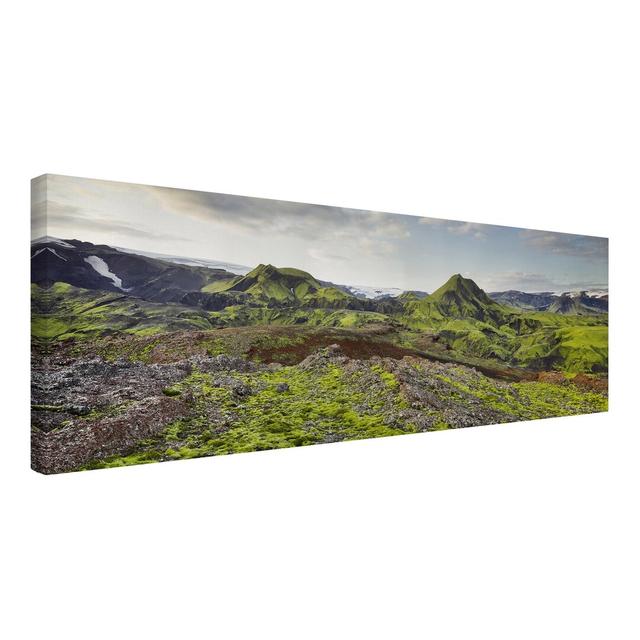 Rjupnafell Iceland - Wrapped Canvas Panoramic Photograph Union Rustic Size: 40cm H x 120cm W, Format: 260g/m² canvas on Productcaster.