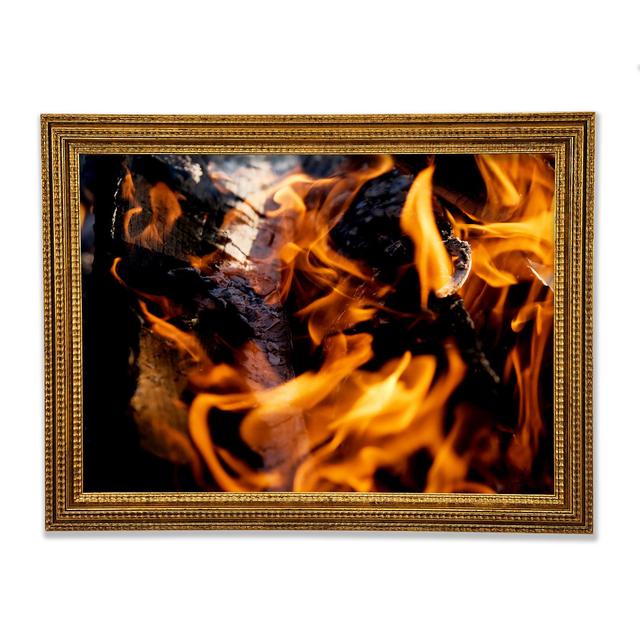 Flames Framed Print Ebern Designs Size: 84.1cm H x 118.9cm W x 3cm D on Productcaster.