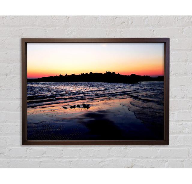 Sunset Behind The Ocean Rocks - Single Picture Frame Art Prints on Canvas Bright Star Size: 84.1cm H x 118.9cm W x 3.3cm D on Productcaster.